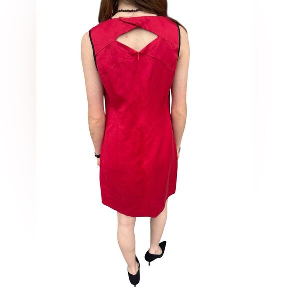 Paul Smith PAUL Red Sleeveless Sheath Dress Cutout Back UK Designer - Picture 5 of 7
